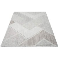 Carpet City Teppich "LINDO 8877", rechteckig, Kurzflor, Hochtief-Muster/ 3D-Effekt, Fransen, Boho-Stil, Wohnzimmer von Carpet City