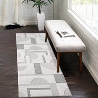 Carpet City Teppich "LOUNGE 9992", rechteckig, 15 mm Höhe, Kurzflor-Teppich Modern, Hoch-Tief-Struktur, Wohnzimmer, Schlafzimmer von Carpet City