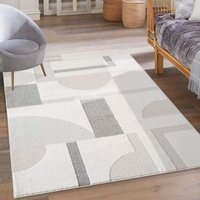 Carpet City Teppich "LOUNGE 9992", rechteckig, 15 mm Höhe, Kurzflor-Teppich Modern, Hoch-Tief-Struktur, Wohnzimmer, Schlafzimmer von Carpet City