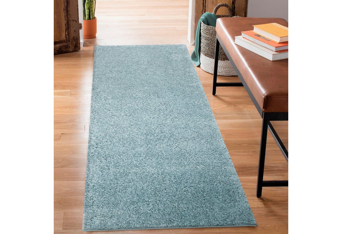 Hochflor-Läufer City Shaggy, Carpet City, rechteckig, Höhe: 30 mm, Teppich Einfarbig Uni, besonders flauschig-weich von Carpet City