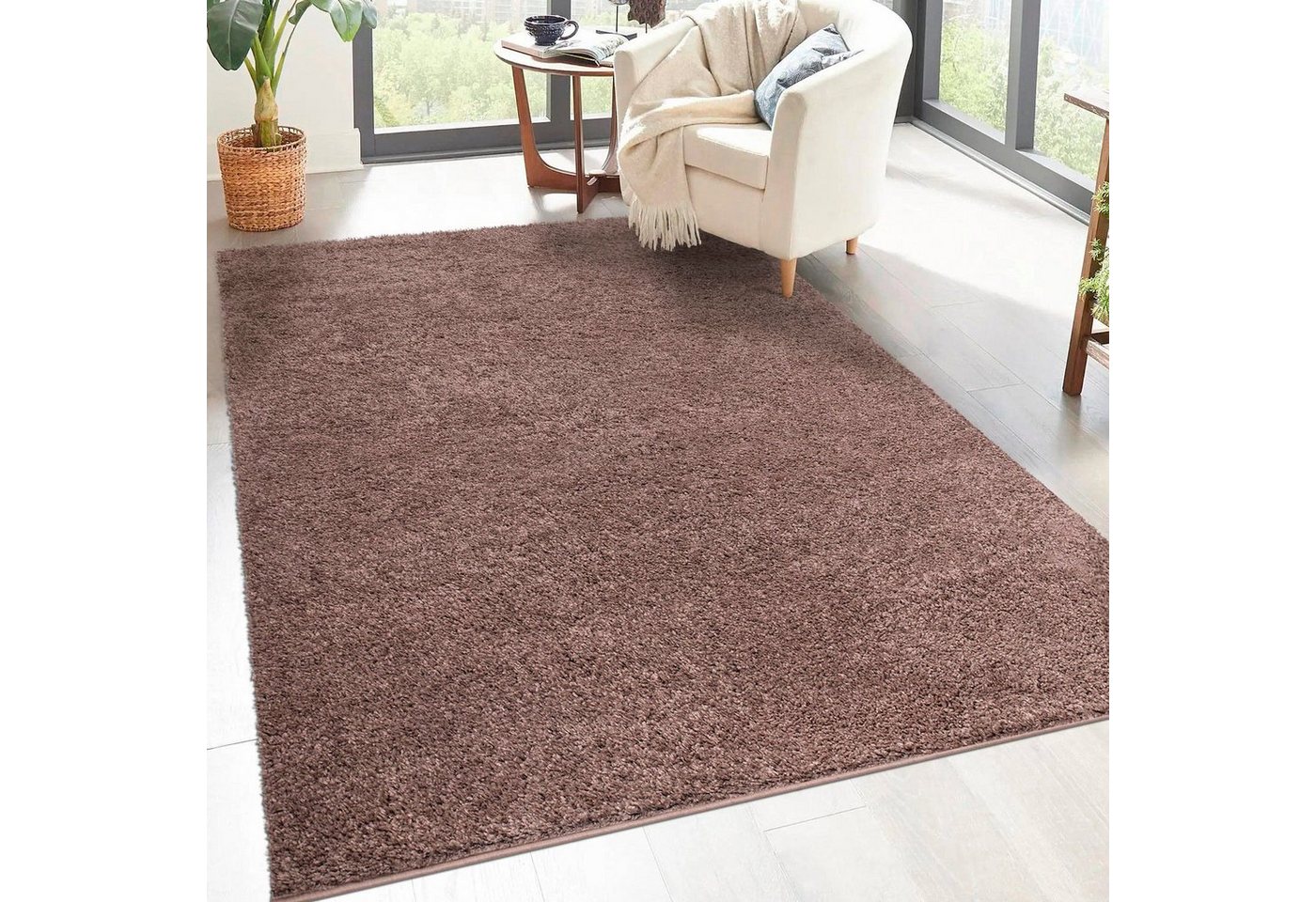 Hochflor-Teppich City Shaggy, Carpet City, rechteckig, Höhe: 30 mm, Robuster Langflor Teppich uni, besonders flauschig weich von Carpet City