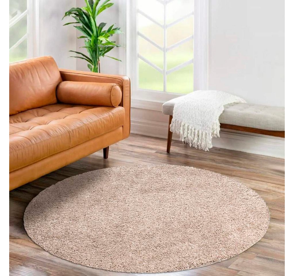Hochflor-Teppich City Shaggy, Carpet City, rund, Höhe: 30 mm, Teppich Einfarbig Uni, besonders flauschig-weich von Carpet City