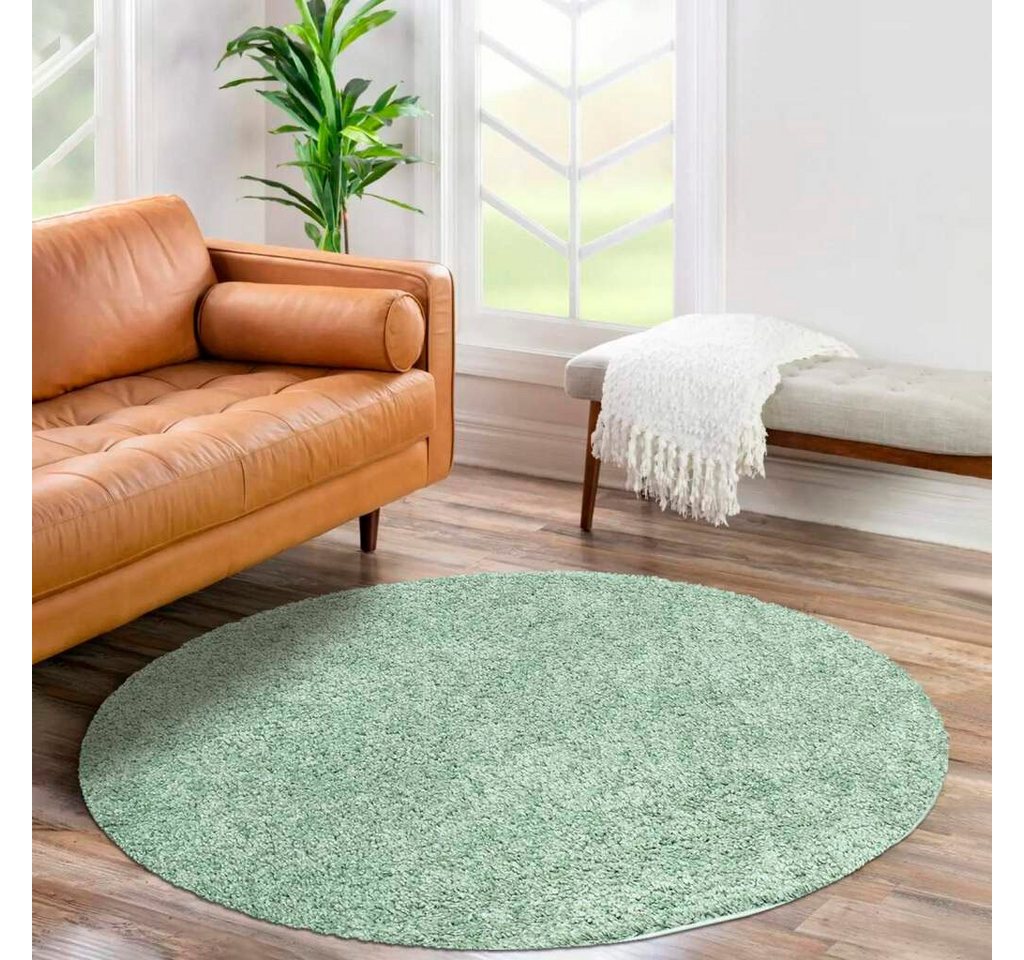 Hochflor-Teppich City Shaggy, Carpet City, rund, Höhe: 30 mm, Teppich Einfarbig Uni, besonders flauschig-weich von Carpet City