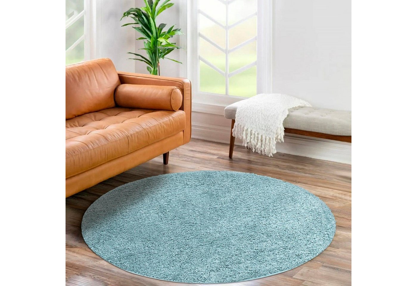 Hochflor-Teppich City Shaggy, Carpet City, rund, Höhe: 30 mm, Teppich Einfarbig Uni, besonders flauschig-weich von Carpet City