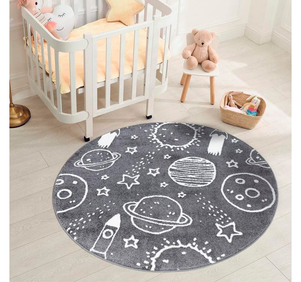 Kinderteppich ANIME912, Carpet City, rund, Höhe: 11 mm, Kinderzimmer Teppich Modern mit lustigen Cartoon-Figuren, Multi von Carpet City