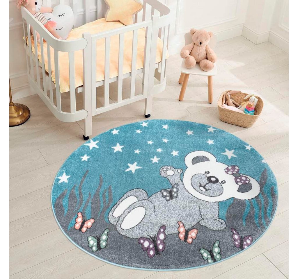 Kinderteppich ANIME916, Carpet City, rund, Höhe: 11 mm, Kinderzimmer Teppich Modern mit lustigen Cartoon-Figuren, Multi von Carpet City