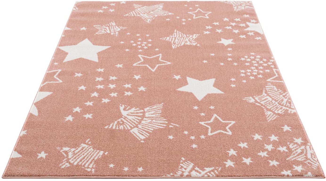 Kinderteppich Anime9387, Carpet City, rechteckig, Höhe: 11 mm, Sternen-Teppich, Weicher Flor, Pflegeleicht, Kinderzimmer von Carpet City