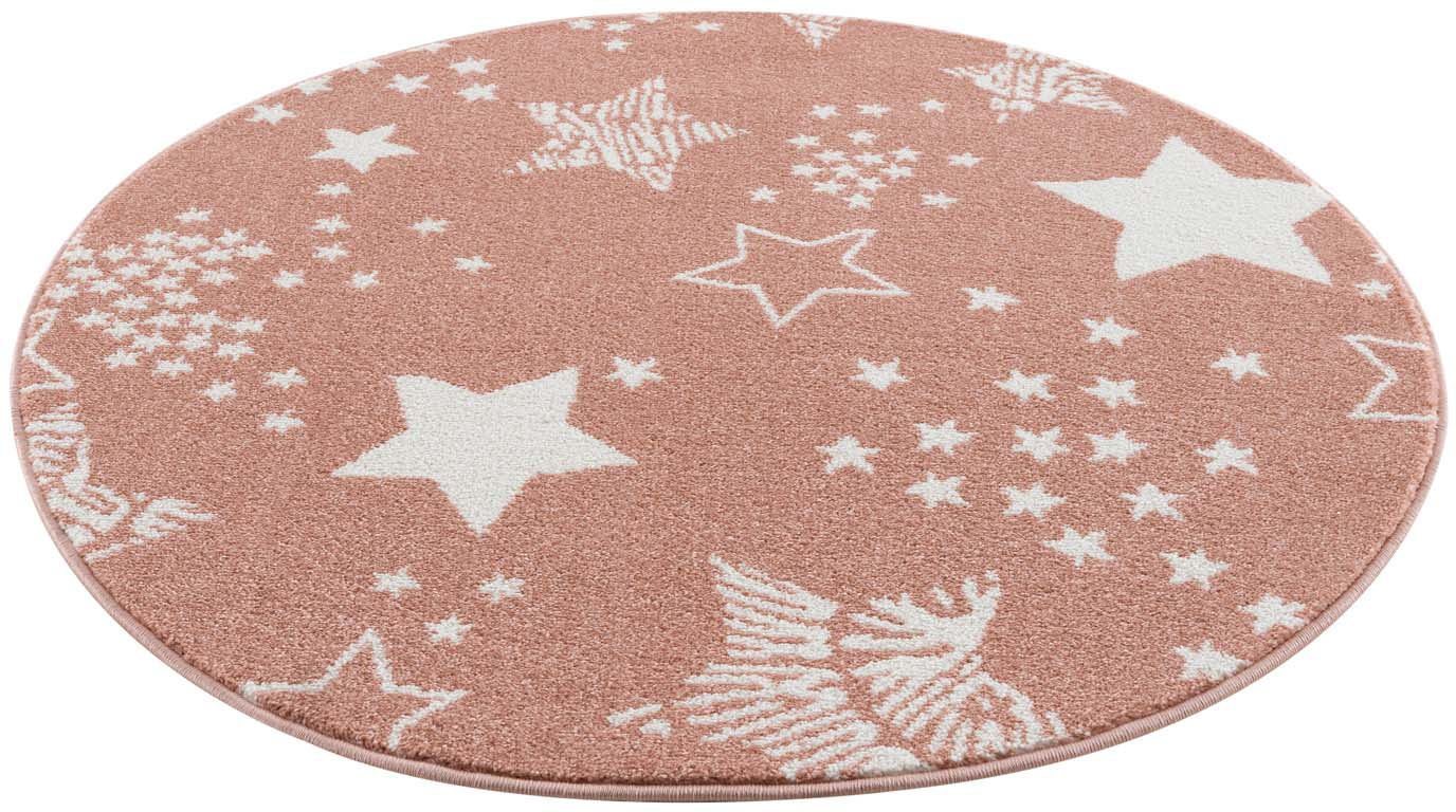 Kinderteppich Anime9387, Carpet City, rund, Höhe: 11 mm, Sternen-Teppich, Weicher Flor, Pflegeleicht, Kinderzimmer von Carpet City