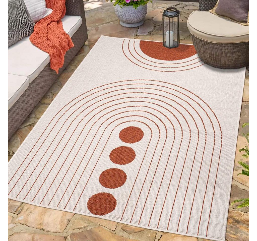 Outdoorteppich DUO RUG 5739, Carpet City, rechteckig, Höhe: 5 mm, Wendeteppich Wetterfest In- & Outdoor, Balkon, Terrasse, Wohnzimmer von Carpet City