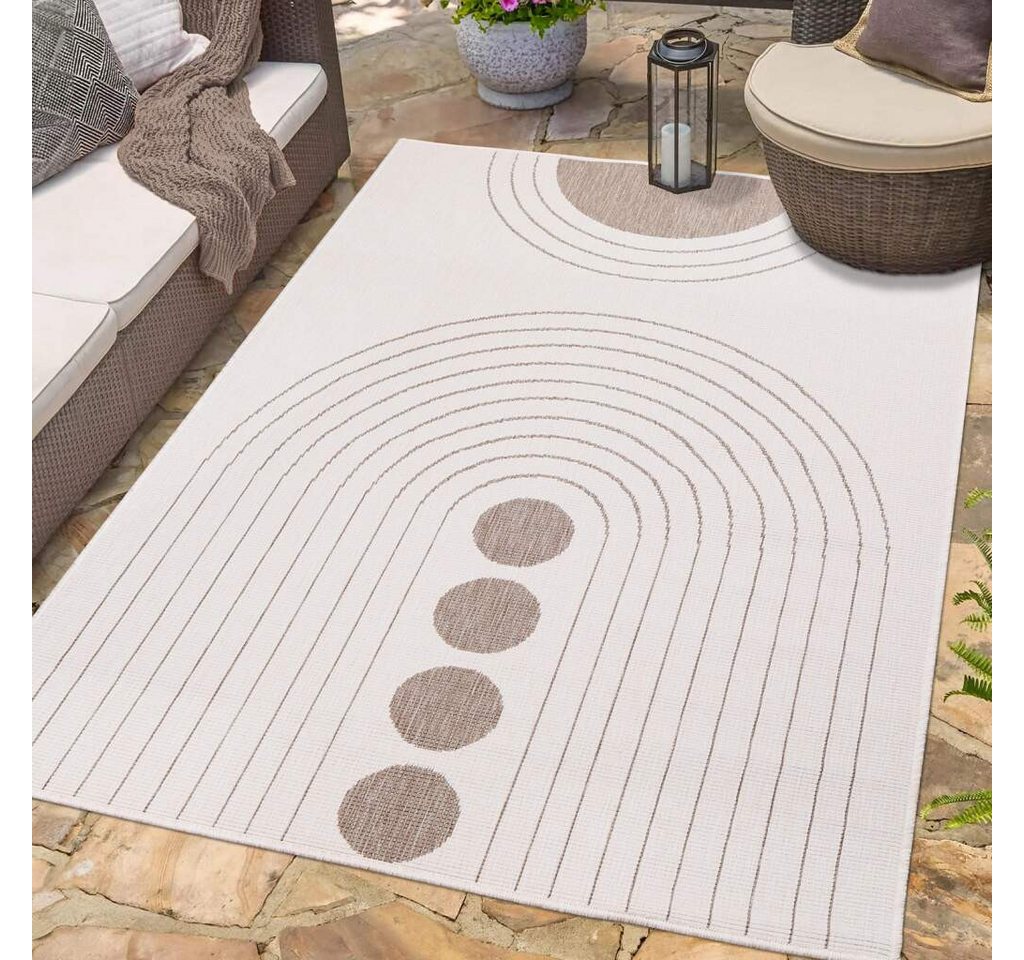 Outdoorteppich DUO RUG 5739, Carpet City, rechteckig, Höhe: 5 mm, Wendeteppich Wetterfest In- & Outdoor, Balkon, Terrasse, Wohnzimmer von Carpet City