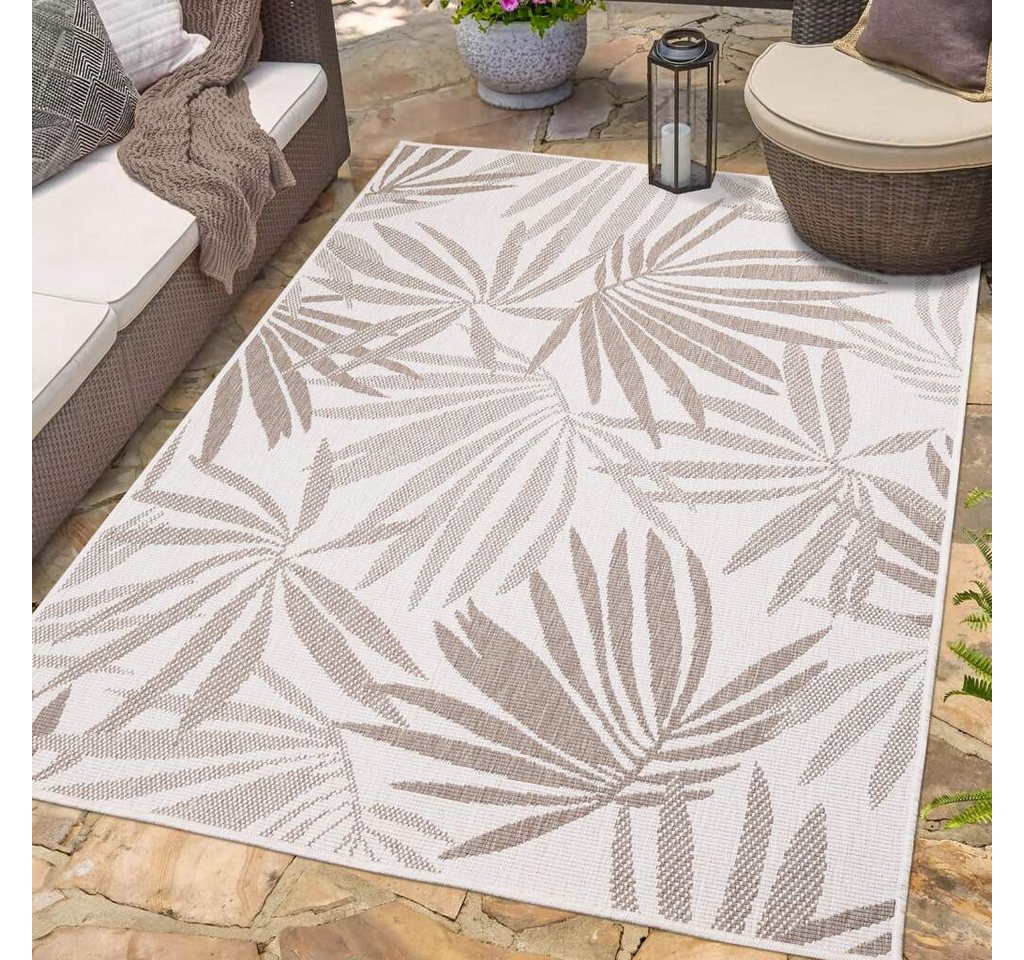 Outdoorteppich DUO RUG 5771, Carpet City, rechteckig, Höhe: 5 mm, Wendeteppich Wetterfest In- & Outdoor, Balkon, Terrasse, Wohnzimmer von Carpet City