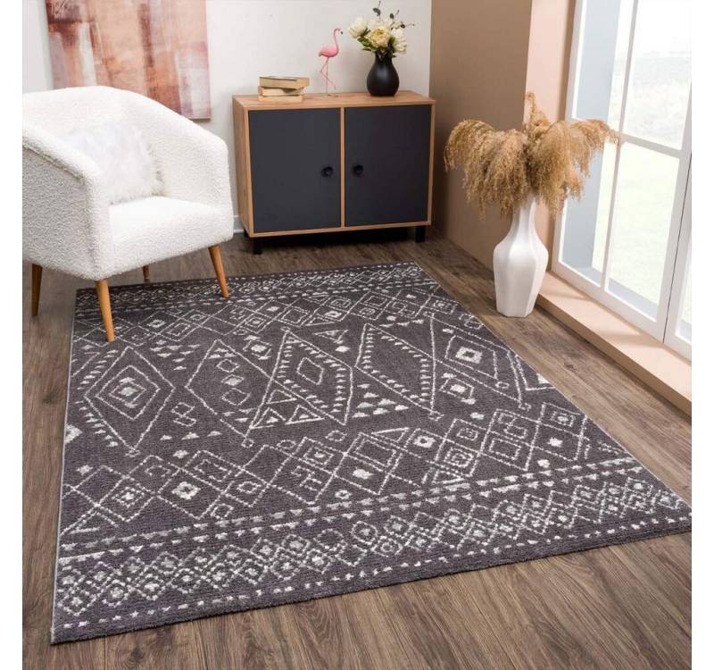 Carpet City Teppich April 2292, rechteckig, Höhe: 10 mm, Läufer, weich durch Microfaser, Boho Ethno Look, Wohnzimmer von Carpet City