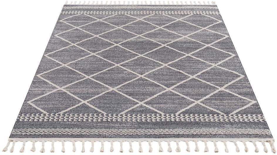 Teppich Art 2645, Carpet City, rechteckig, Höhe: 7 mm, Kurzflor, mit Kettfäden, Rauten-Optik von Carpet City