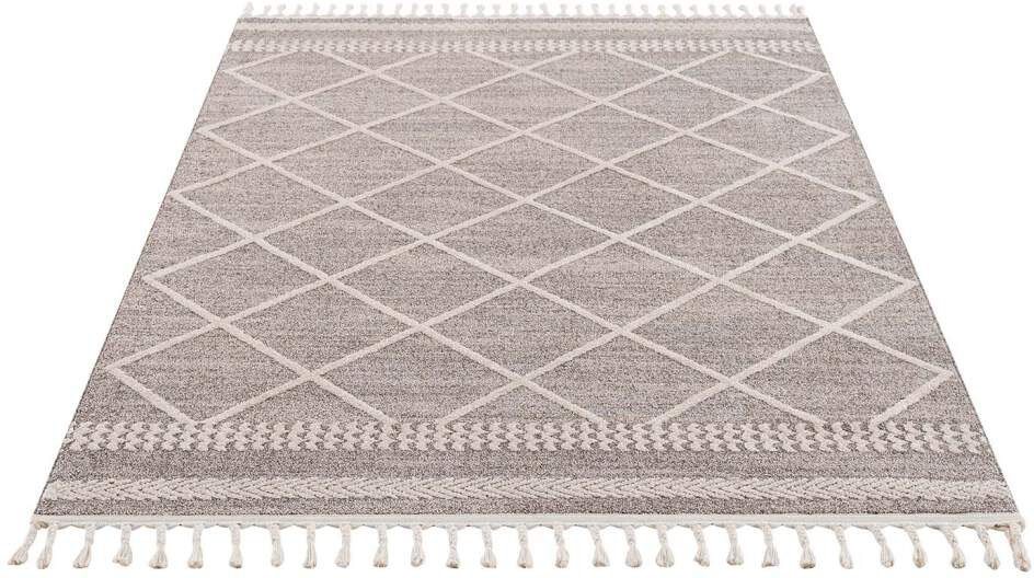 Teppich Art 2645, Carpet City, rechteckig, Höhe: 7 mm, Kurzflor, mit Kettfäden, Rauten-Optik von Carpet City