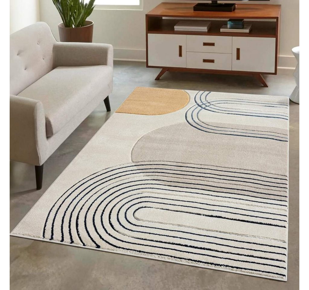 Teppich BONITO 7157, Carpet City, rechteckig, Höhe: 11 mm, Flachflor, Hochtief-Muster/ 3D-Effekt, Wohnzimmer von Carpet City