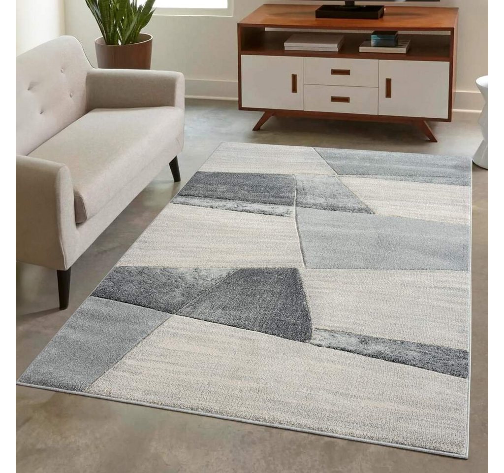 Teppich BONITO 9053, Carpet City, rechteckig, Höhe: 11 mm, Flachflor, Hochtief-Muster von Carpet City