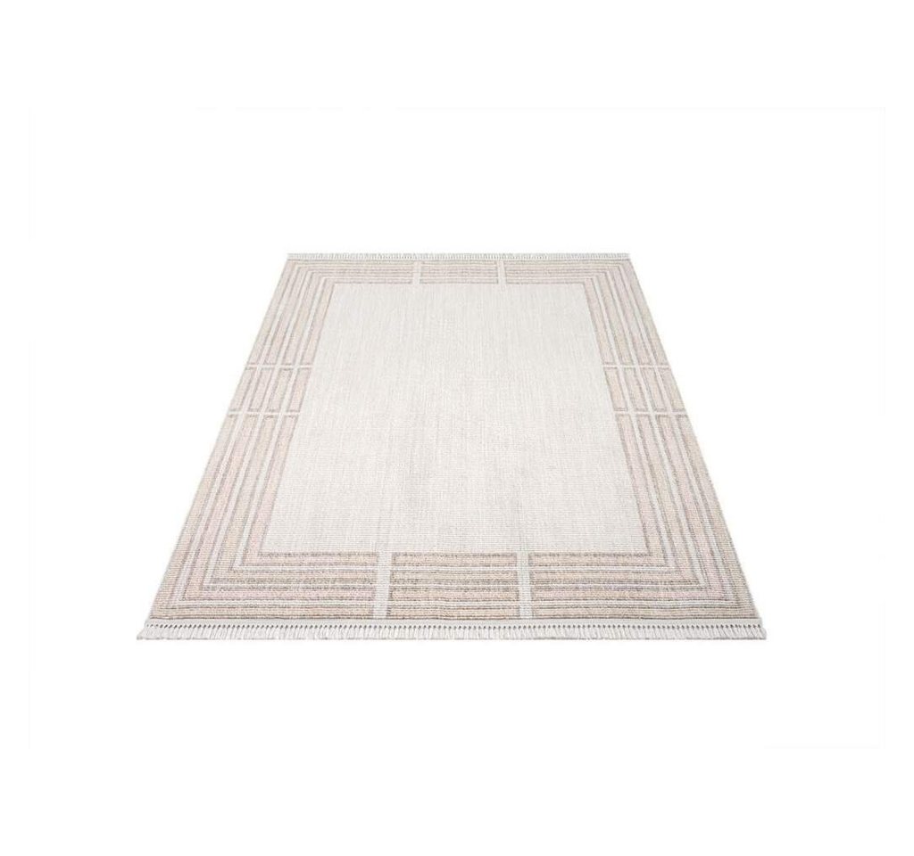 Teppich CLASICO 9068, Carpet City, rechteckig, Höhe: 11 mm, Kurzflor, Fransen, Bordüre, Boho-Stil, Wohnzimmer von Carpet City