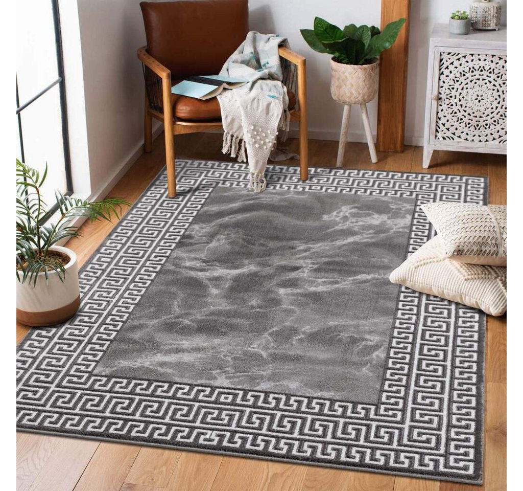 Teppich Chic, Carpet City, rechteckig, Höhe: 11 mm, Kurzflor, Bordüre, Weicher Flor, ideal für Wohnzimmer & Schlafzimmer von Carpet City