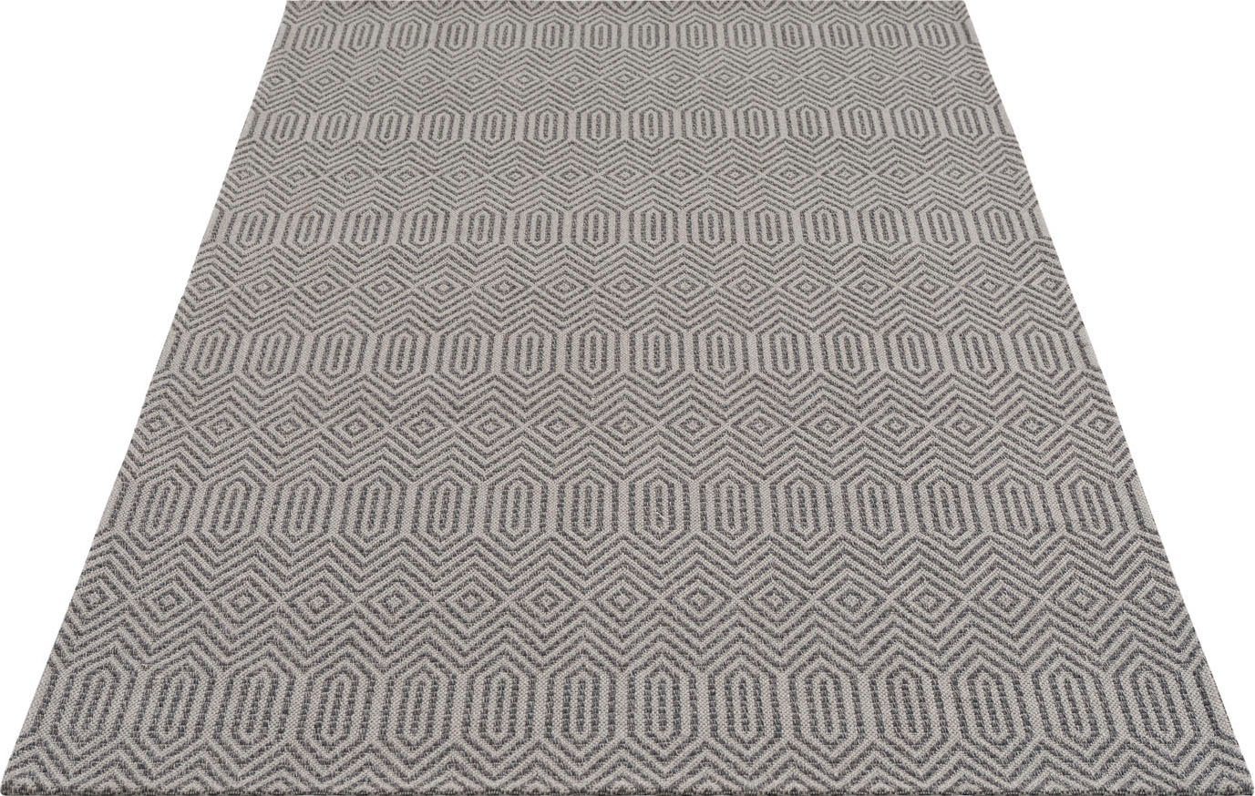 Teppich Cotton, Carpet City, rechteckig, Höhe: 5 mm, Flachgewebe, 100% Baumwolle, Rauten-Optik, Pflegeleicht von Carpet City