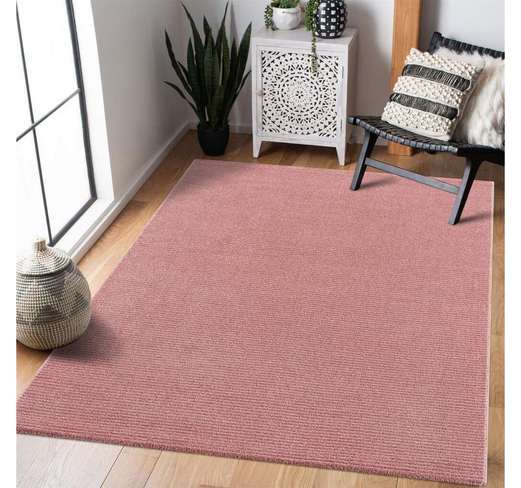 Teppich Fancy, Carpet City, rechteckig, Höhe: 12 mm, Kurzflor, Einfarbig, 3D-Optik, Streifen Look von Carpet City