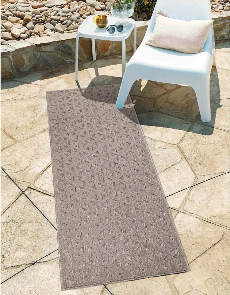 Teppich In-& Outdoorteppich Santorini 446, 3D-Effekt, Geo-Muster, Carpet City, rechteckig, Höhe: 5 mm, Wetterfest & UV-beständig für Terrasse, Balkon, Küche, Flur von Carpet City