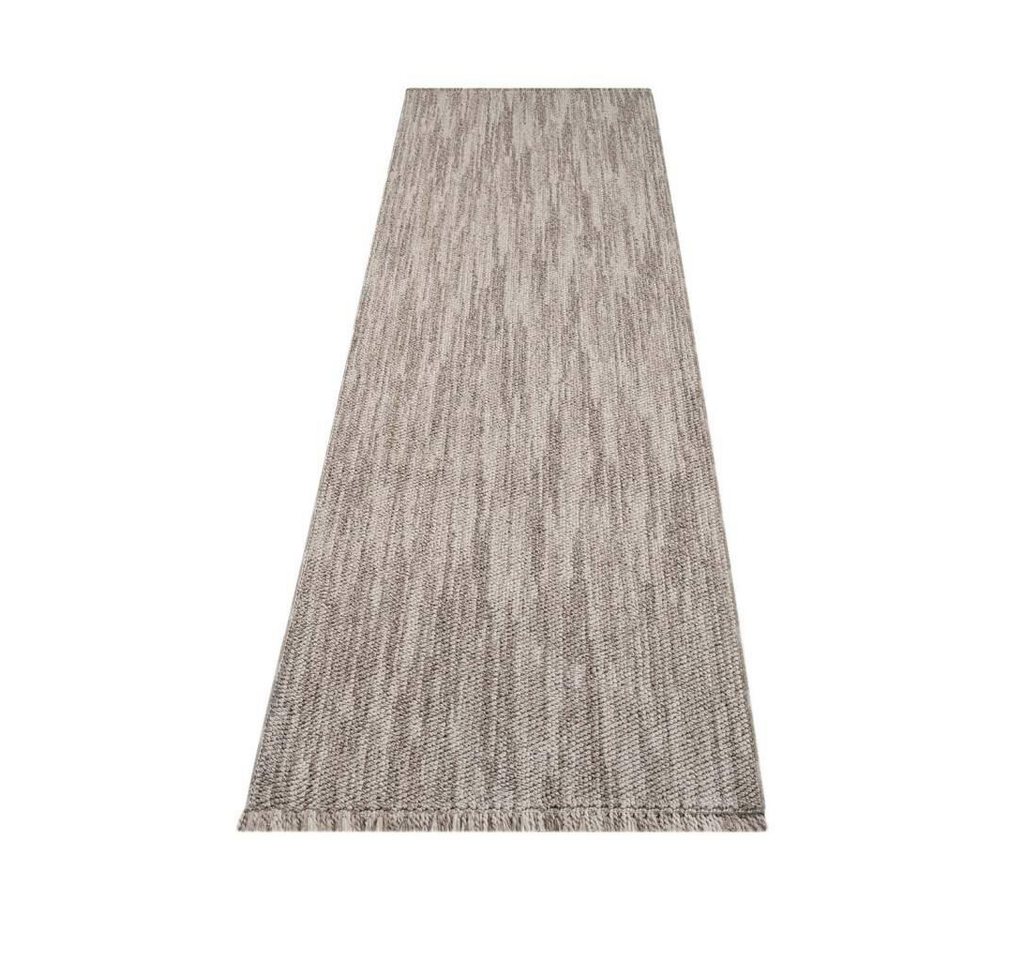 Teppich LINDO 8843, Carpet City, rechteckig, Höhe: 11 mm, Kurzflor, Hochtief-Muster/ 3D-Effekt, Fransen, Boho-Stil, Wohnzimmer von Carpet City