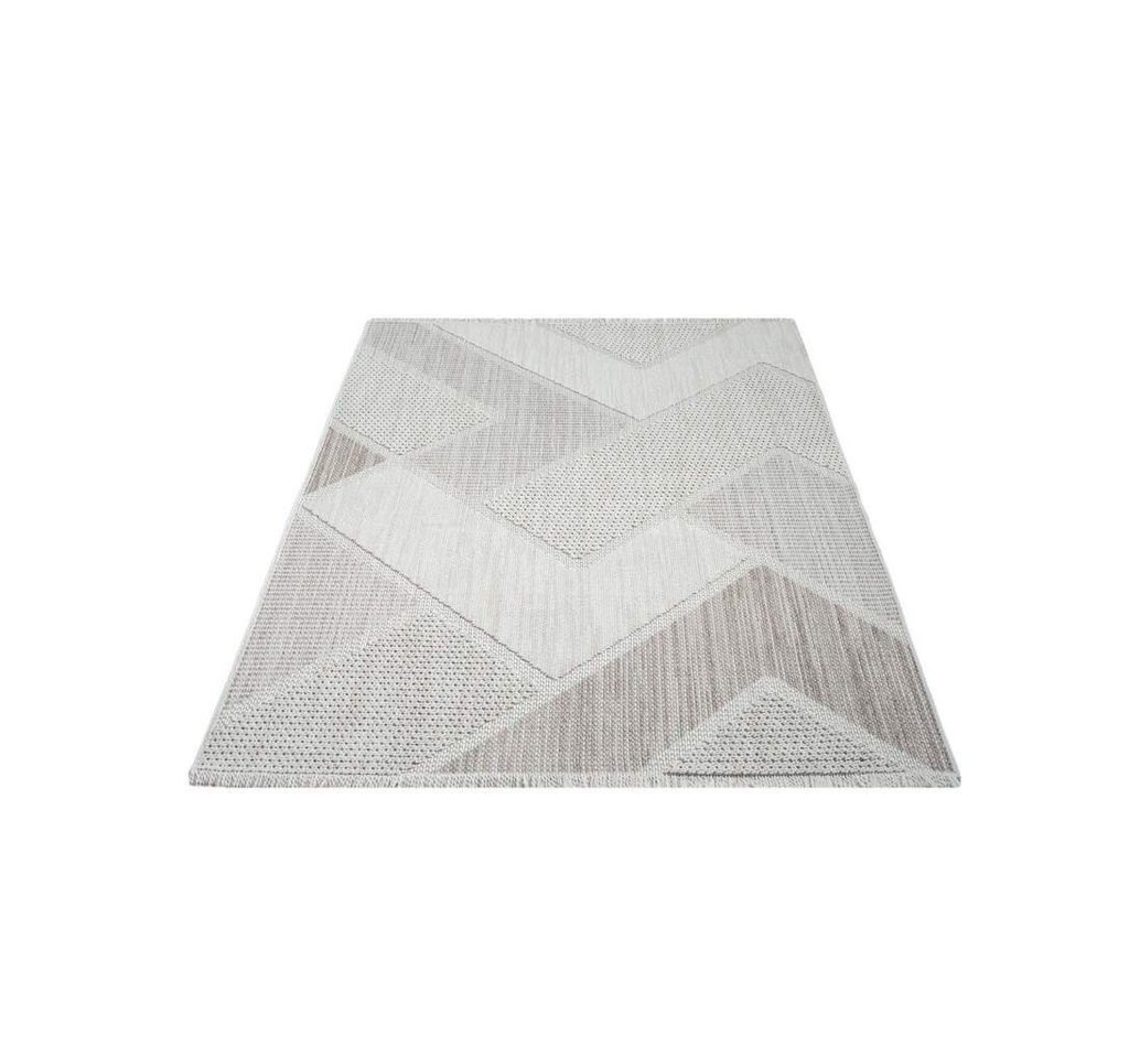 Teppich LINDO 8877, Carpet City, rechteckig, Höhe: 11 mm, Kurzflor, Hochtief-Muster/ 3D-Effekt, Fransen, Boho-Stil, Wohnzimmer von Carpet City