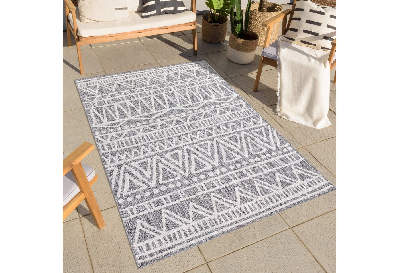 Carpet City Outdoorteppich Outdoor 476, rechteckig, Höhe: 5 mm, Läufer, UV-beständig, Flachgewebe, auch quadratisch, In- und Outdoor Carpet City Outdoorteppich Outdoor 476, rechteckig, Höhe: 5 mm, Läufer, UV-beständig, Flachgewebe, auch quadratisch, In- und Outdoor von Carpet City