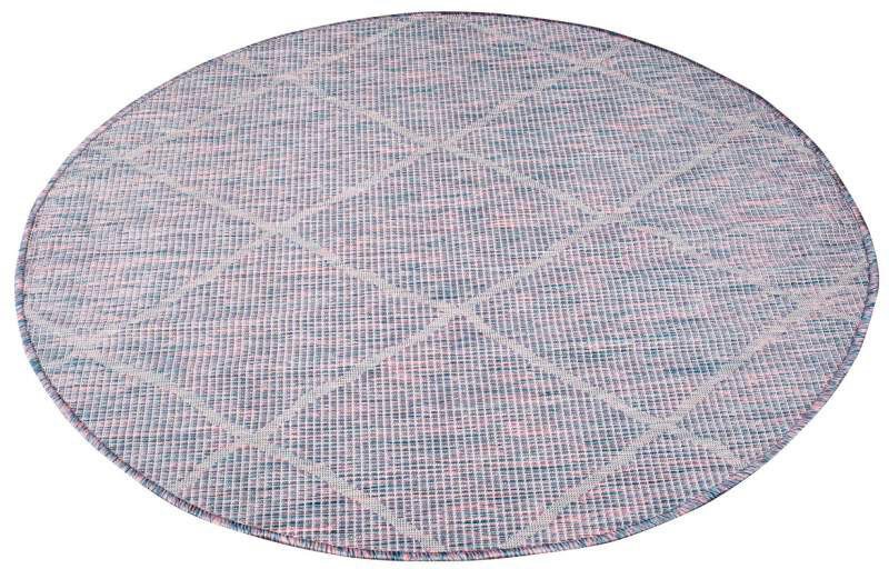 Teppich Palm, Carpet City, rund, Höhe: 5 mm, Wetterfest & UV-beständig, für Balkon, Terrasse, Küche, flach gewebt von Carpet City