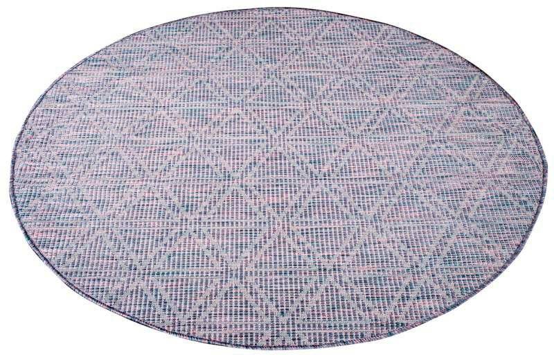 Teppich Palm, Carpet City, rund, Höhe: 5 mm, Wetterfest & UV-beständig, für Balkon, Terrasse, Küche, flach gewebt von Carpet City