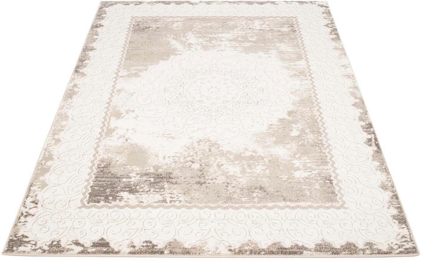 Teppich Platin 8058, Carpet City, rechteckig, Höhe: 11 mm, Kurzflor, Bordüre, Glänzend durch Polyester von Carpet City