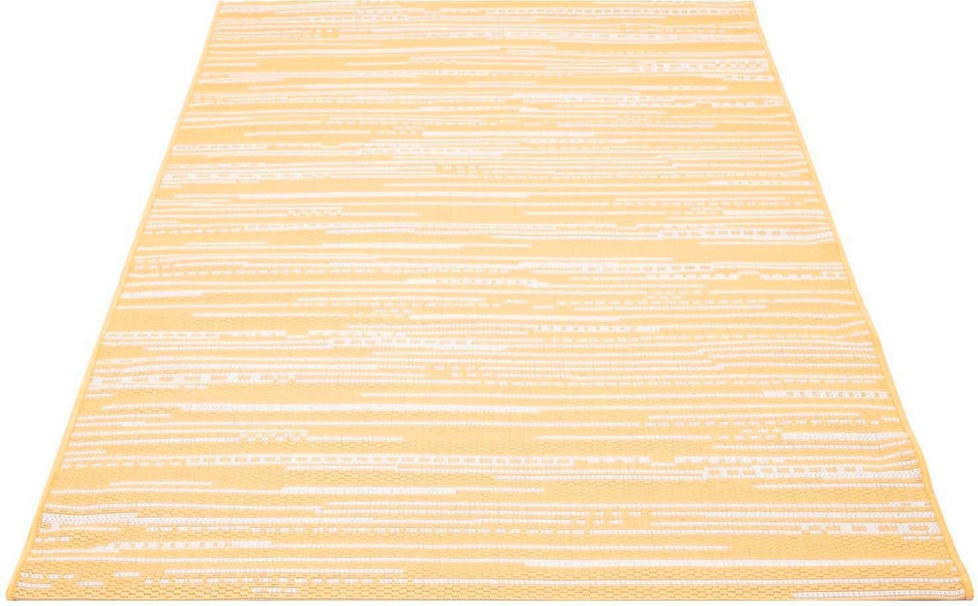 Teppich Sun 600, Carpet City, rechteckig, Höhe: 5 mm, In/- Outdoor geeignet, Streifen-Optik, Wohnzimmer, Balkon, Terrasse von Carpet City