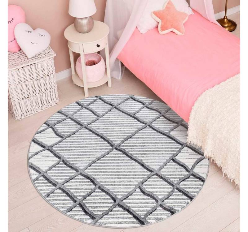 Carpet City Teppich YOUNG965, rund, Höhe: 11 mm, Moderner Jugend- Kinder Teppich, ideal für Jugendzimmer von Carpet City