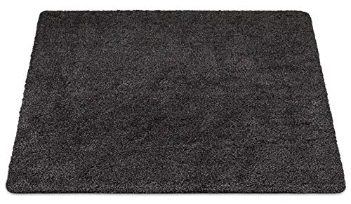 Carpet Diem Premium Fußmatte waschbar aus 100% Baumwolle, sehr saugfähig und flauschig, Schmutzfangmatte in Anthrazit Grau 75x100cm von Carpet Diem