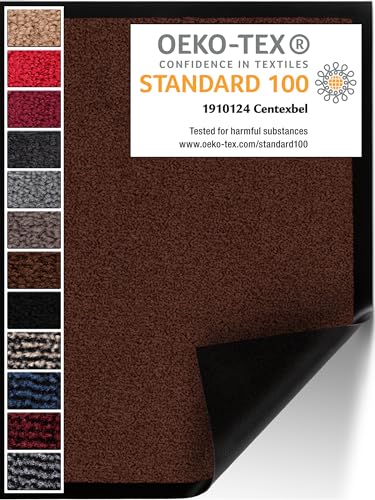 Carpet Diem Rio C Schmutzfangmatte - 5 Größen - 10 Farben Fußmatte mit äußerst starker Schmutz und Feuchtigkeitsaufnahme - Sauberlaufmatte in braun 90 x 150 cm von Carpet Diem