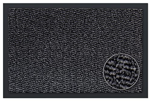 Carpet Diem Fußmatte, einfach sauber I Schmutzfangmatte Eingangsbereich - Fussmatte Innen & Außen, rutschfeste Türmatte, Schmutzfang Teppich für Haustür I Fußabtreter in Anthrazit-Schwarz 120x180 cm von Carpet Diem