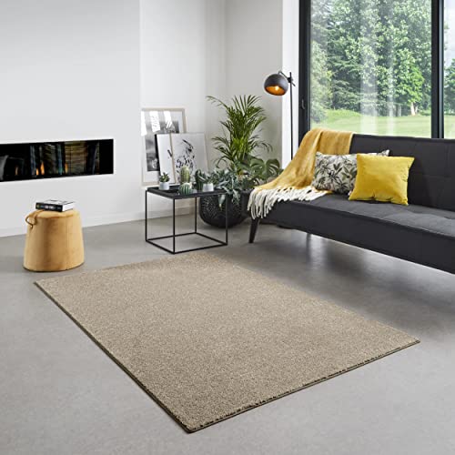 Carpet Studio Santa Fe Teppich Beige, Teppich Wohnzimmer 160x230 cm, Kurzflor Teppiche, Wohnzimmerteppich, Teppich Schlafzimmer von Carpet Studio