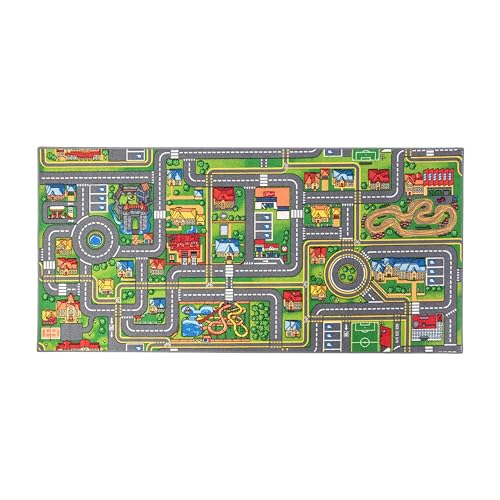 Carpet Studio Teppich Kinderzimmer 95x200cm, Kinderteppich, Spielteppich Straße Jungen & Mädchen, Teppiche für Babyzimmer, Schlafzimmer & Spielzimmer, Antirutsch, 30°C waschbar - Playcity Carpet Studio Teppich Kinderzimmer 95x200cm, Kinderteppich, Spielteppich Straße Jungen & Mädchen, Teppiche für Babyzimmer, Schlafzimmer & Spielzimmer, Antirutsch, 30°C waschbar - Playcity von Carpet Studio