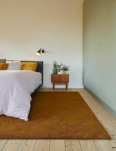 Carpet Studio Utah Hochflor Teppich Orange, Teppich Wohnzimmer 230x160cm, Teppich Flauschig Schlafzimmer, Wohnzimmerteppich von Carpet Studio