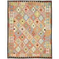 Farbenfroher Kilim Brücke Bunt - Schwarz Multi Handgewebt Vintage Style No. 457363 227 X 171 cm von CarpetFirstDE
