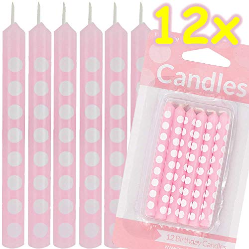 12 rosa Kerzen mit weißen Punkten * Polka DOTS * als Deko zum Geburtstag oder Mottoparty | Tischdeko Rose Kerze Candles Geburtstagskerzen Dot 12 rosa Kerzen mit weißen Punkten * Polka DOTS * als Deko zum Geburtstag oder Mottoparty | Tischdeko Rose Kerze Candles Geburtstagskerzen Dot von Carpeta