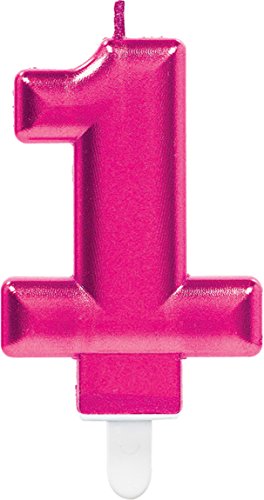 Zahlenkerze * ZAHL 1 * in PINK mit Steckfuß | ca. 10cm x 6cm groß | Deko 1. Geburtstag Geburtstagskerze Kerze Zahlenkerze * ZAHL 1 * in PINK mit Steckfuß | ca. 10cm x 6cm groß | Deko 1. Geburtstag Geburtstagskerze Kerze von Carpeta