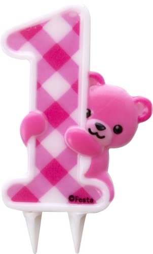 Zahlenkerze * ZAHL 1 * in PINK mit Steckfuß | ca. 12cm x 7cm groß | Rosa Mädchen Baby Deko 1. Geburtstag Geburtstagskerze Kerze Bärchen Zahlenkerze * ZAHL 1 * in PINK mit Steckfuß | ca. 12cm x 7cm groß | Rosa Mädchen Baby Deko 1. Geburtstag Geburtstagskerze Kerze Bärchen von Carpeta