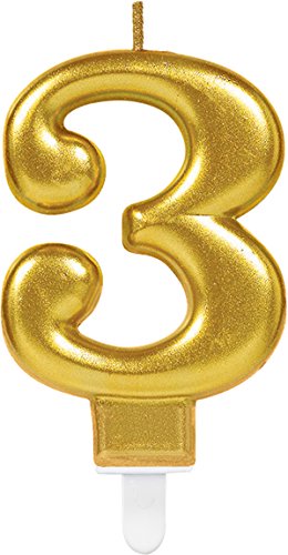 Zahlenkerze * ZAHL 3 * in GOLD mit Steckfuß | ca. 10cm x 6cm groß | Deko Goldene Hochzeit Jubiläum Geburtstagskerze Kerze Geburtstag Zahlenkerze * ZAHL 3 * in GOLD mit Steckfuß | ca. 10cm x 6cm groß | Deko Goldene Hochzeit Jubiläum Geburtstagskerze Kerze Geburtstag von Carpeta