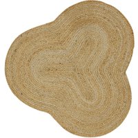 carpetfine Teppich "Alia Juteteppich", wolkenförmig, handgewebt aus Jute, Naturteppich, Sonderform blau, Boho Style, uni von Carpetfine