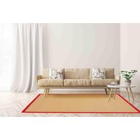 carpetfine Sisalteppich "Sisal, auch als Läufer erhältlich" rechteckig 5 mm Höhe mit farbiger Bordüre, Anti Rutsch Rückseite, viele Größen, Wohnzimmer von Carpetfine
