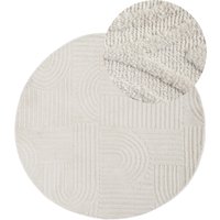 carpetfine Teppich "Holly 4 - Soft Touch Microfaser Teppich", rund, 12 mm Höhe, Boho Scandi, weiche dichte getuftete Hoch-Tief-Struktur, Wohnzimmer von Carpetfine