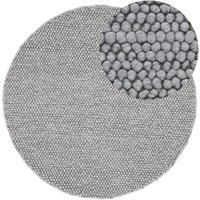 carpetfine Teppich "Calo", rund, Handweb Teppich, Uni-Farben, meliert, handgewebt, 70% Wolle von Carpetfine