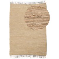 carpetfine Teppich "Kelim Chindi uni, auch als Läufer", rechteckig, 5 mm Höhe, Wendeteppich, reine Baumwolle, handgewebt, Uni-Farben, mit Fransen von Carpetfine