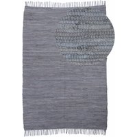 carpetfine Teppich "Kelim Chindi uni, auch als Läufer", rechteckig, 5 mm Höhe, Wendeteppich, reine Baumwolle, handgewebt, Uni-Farben, mit Fransen von Carpetfine